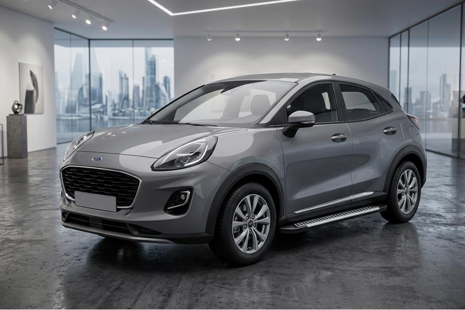 Ford Puma 2019- гг. Боковые Подножки Line (2 шт., Алюминий) Image