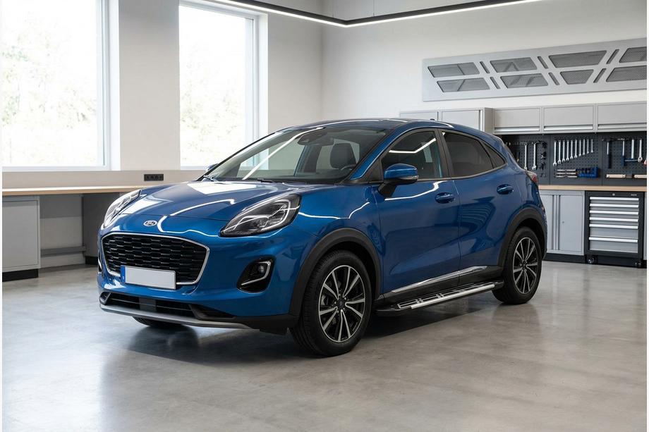 Ford Puma 2019- гг. Боковые Подножки Sunrise (2 шт., Алюминий) Image