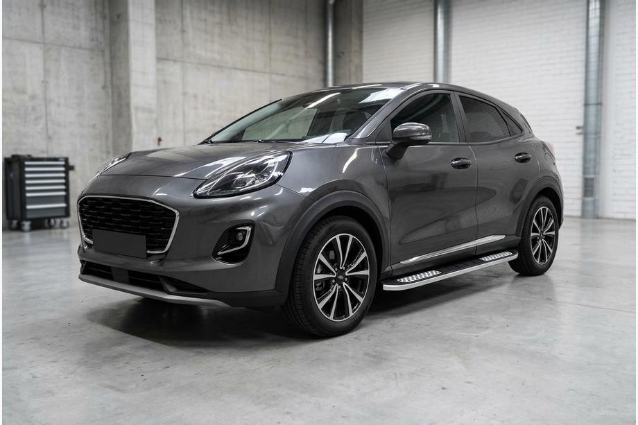 Ford Puma 2019- гг. Боковые Подножки Tayga V2 (2 шт., Алюминий) Image