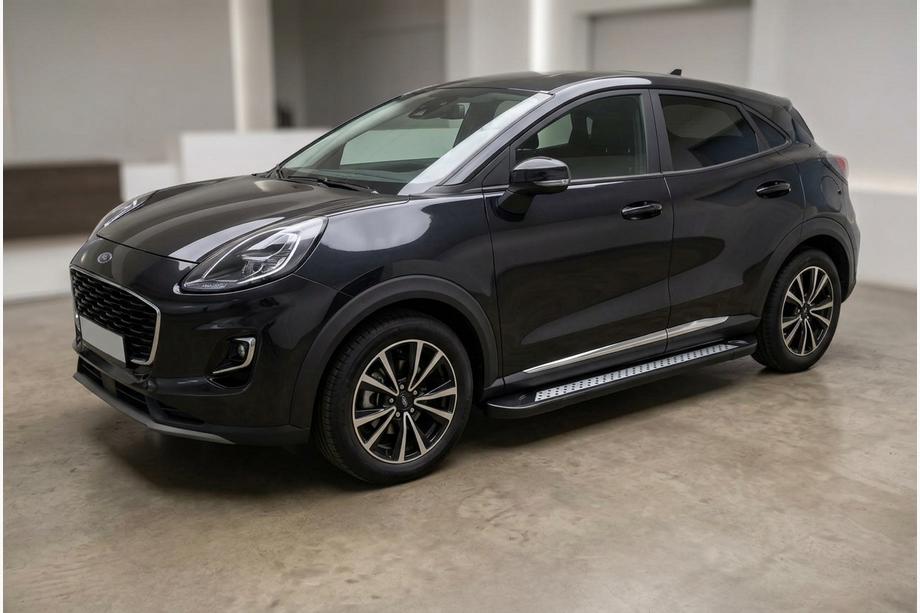 Ford Puma 2019- гг. Боковые Подножки Vision New Black (2 шт., Алюминий) Image