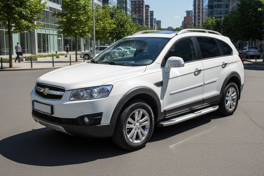 Chevrolet Captiva 2006-2019 гг. Боковые Подножки Mevsim Grey (2 шт., Алюминий) Image