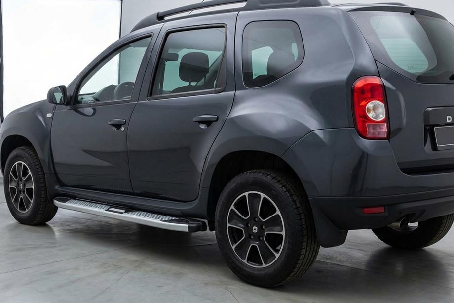 Dacia Duster 2008-2018 гг. Боковые Подножки Mevsim Grey (2 шт., Алюминий) Фото 1