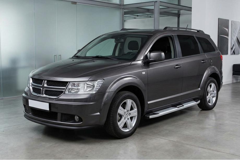 Dodge Journey 2008-2020 гг. Боковые Подножки Mevsim Grey (2 шт., Алюминий) Image