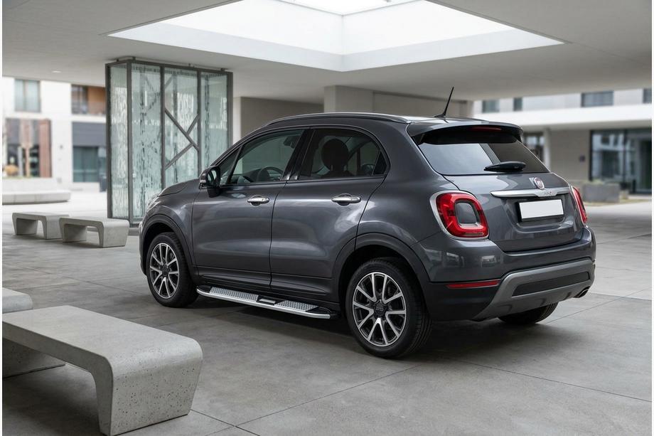 Fiat 500X 2014-2024 гг. Боковые Подножки Mevsim Grey (2 шт., Алюминий) Image