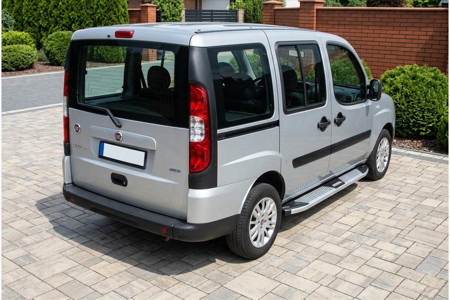 Fiat Doblo I 2005-2010 гг. Боковые Подножки Mevsim Grey (2 шт., Алюминий) Image