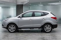 Hyundai IX-35 2010-2015 гг. Боковые Подножки Mevsim Grey (2 шт., Алюминий) фото 1