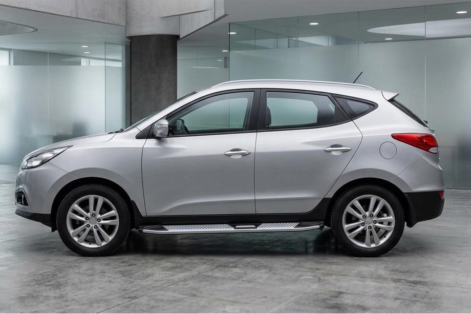 Hyundai IX-35 2010-2015 гг. Боковые Подножки Mevsim Grey (2 шт., Алюминий) Image