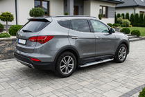 Hyundai Santa Fe 3 2012-2018 гг. Боковые Подножки Mevsim Grey (2 шт., Алюминий) фото 1