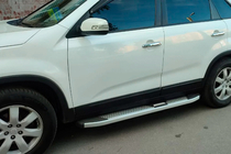 Kia Sorento II XM 2009-2014 гг. Боковые Подножки Mevsim Grey (2 шт., Алюминий) 2013-2016 фото 1