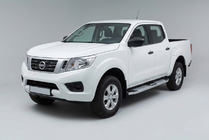 Nissan Navara/NP300 2016- гг. Боковые Подножки Mevsim Grey (2 шт., Алюминий) фото 1