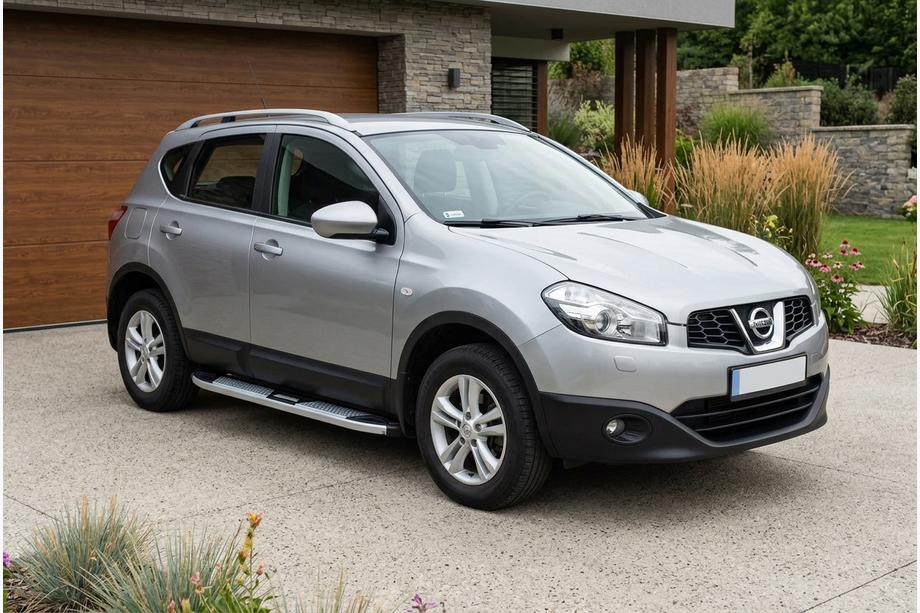 Nissan Qashqai 2010-2014 гг. Боковые Подножки Mevsim Grey (2 шт., Алюминий) Image