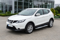 Nissan Qashqai 2014-2021 гг. Боковые Подножки Mevsim Grey (2 шт., Алюминий) фото 1