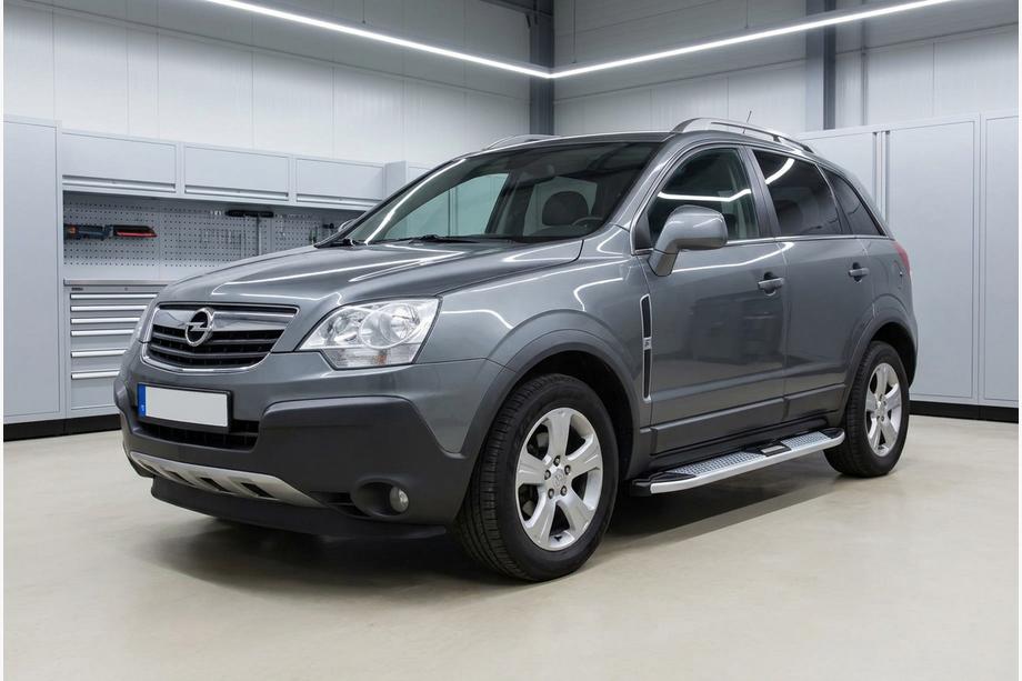 Opel Antara 2006-2017 гг. Боковые Подножки Mevsim Grey (2 шт., Алюминий) 2016-2018 Image