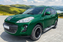 Peugeot 4007 2007-2013 гг. Боковые Подножки Mevsim Grey (2 шт., Алюминий) фото 1