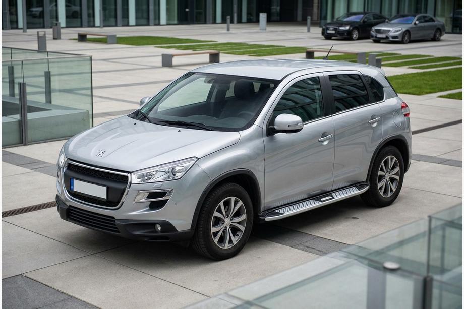 Peugeot 4008 2012-2017 гг. Боковые Подножки Mevsim Grey (2 шт., Алюминий) Image