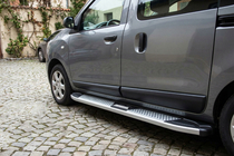 Renault Dokker 2013-2022 гг. Боковые Подножки Mevsim Grey (2 шт., Алюминий) фото 1