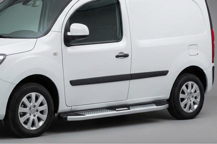 Renault Kangoo 2008–2020 гг. Боковые Подножки Mevsim Grey (2 шт., Алюминий) Image