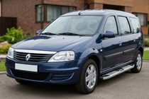Renault Logan MCV 2005-2013 гг. Боковые Подножки Mevsim Grey (2 шт., Алюминий) фото 1