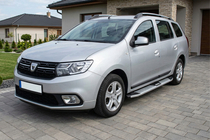 Renault Logan MCV 2013-2022 гг. Боковые Подножки Mevsim Grey (2 шт., Алюминий) фото 1
