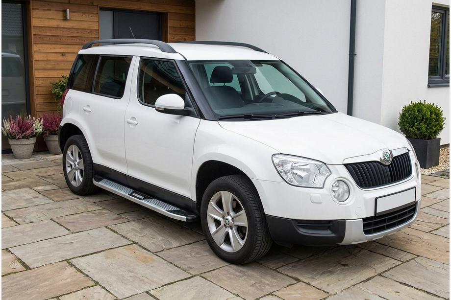 Skoda Yeti 2009-2017 гг. Боковые Подножки Mevsim Grey (2 шт., Алюминий) Image