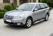 Subaru Outback 2009-2014 гг. Боковые Подножки Mevsim Grey (2 шт., Алюминий) фото 1