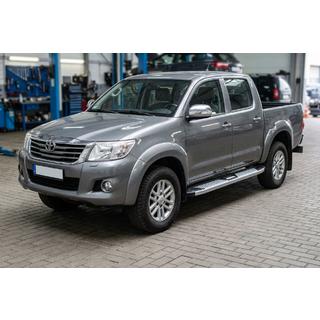 Боковые Подножки Mevsim Grey (2 шт., Алюминий) Toyota Hilux 2006-2015 гг. фото 1