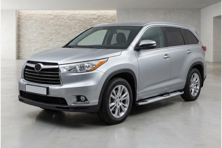 Toyota Highlander 2013-2019 гг. Боковые Подножки Mevsim Grey (2 шт., Алюминий) Фото 1