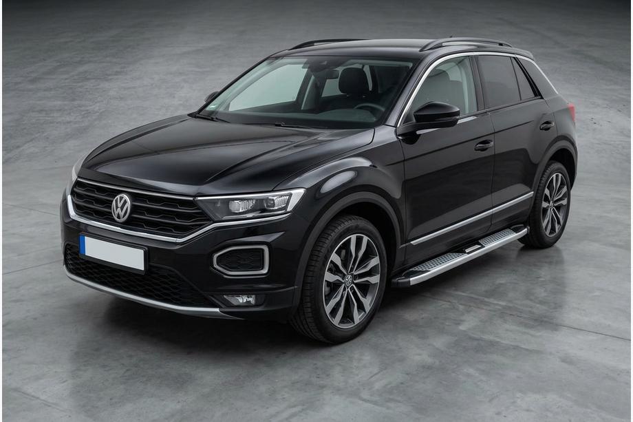 Volkswagen T-Roc 2017-2025 гг. Боковые Подножки Mevsim Grey (2 шт., Алюминий) Image