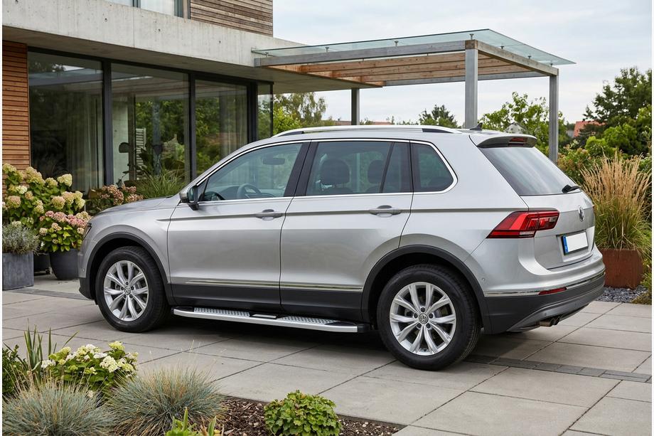 Volkswagen Tiguan 2016-2023 гг. Боковые Подножки Mevsim Grey (2 шт., Алюминий) Image