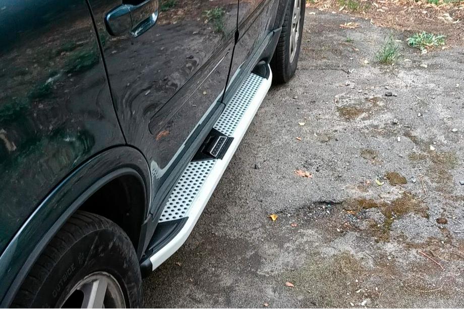Volvo XC90 2002-2014 гг. Боковые Подножки Mevsim Grey (2 шт., Алюминий) Фото 1