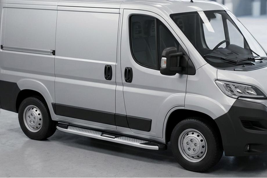 Citroen Jumper 2007-2025 гг. Боковые Подножки Mevsim Grey (2 шт., Алюминий) Только для короткой базы Image