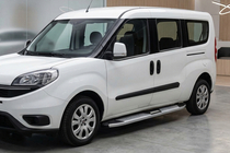 Opel Combo 2012-2018 гг. Боковые Подножки Mevsim Grey (2 шт., Алюминий) фото 1