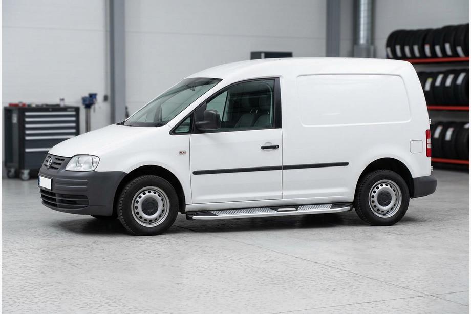 Volkswagen Caddy 2004-2010 гг. Боковые Подножки Mevsim Grey (2 шт., Алюминий) Стандартная база Image