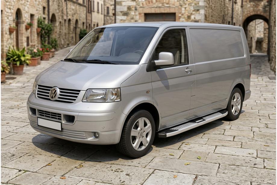 Volkswagen T5 Multivan 2003–2010 гг. Боковые Подножки Mevsim Grey (2 шт., Алюминий) Image