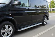 Volkswagen T5 Caravelle 2004-2010 гг. Боковые Подножки Mevsim Grey (2 шт., Алюминий) фото 3