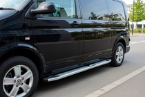 Volkswagen T5 2010-2015 гг. Боковые Подножки Mevsim Grey (2 шт., Алюминий) фото 1