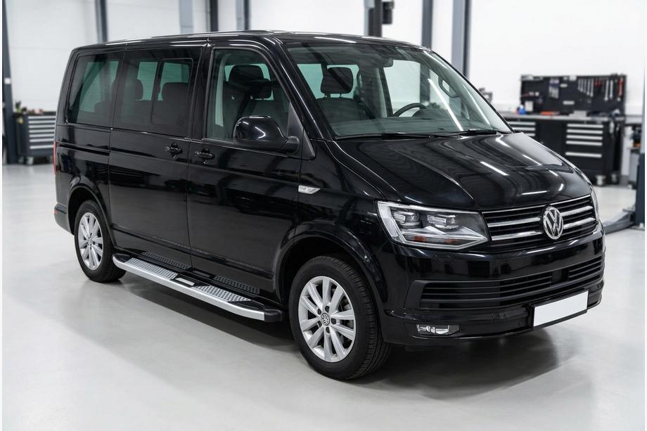 Volkswagen T6 2015-2024 гг. Боковые Подножки Mevsim Grey (2 шт., Алюминий) Короткая База Image