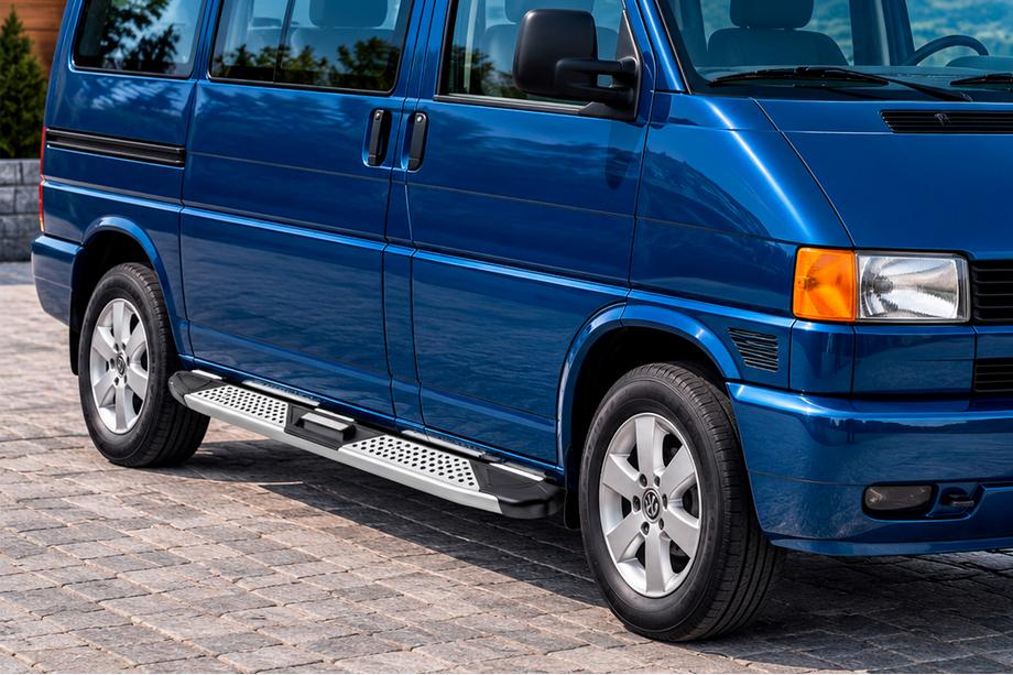 Volkswagen T4 Caravelle/Multivan 1990–2003 гг. Боковые Подножки Mevsim Grey (2 шт., Алюминий) Короткая База Фото 1