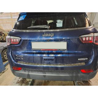 Накладка на задний бампер Carmos нержавейка Jeep Compass 2016- гг. фото 3