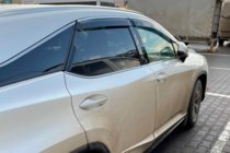 Lexus RX 2016-2022 гг. Ветровики с хромированным молдингом LONG (4 шт, HIC) фото 2
