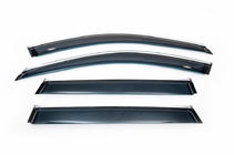BMW X1 F48 2015-2022 гг. Ветровики с хромированным молдингом (4 шт, HIC) фото 2