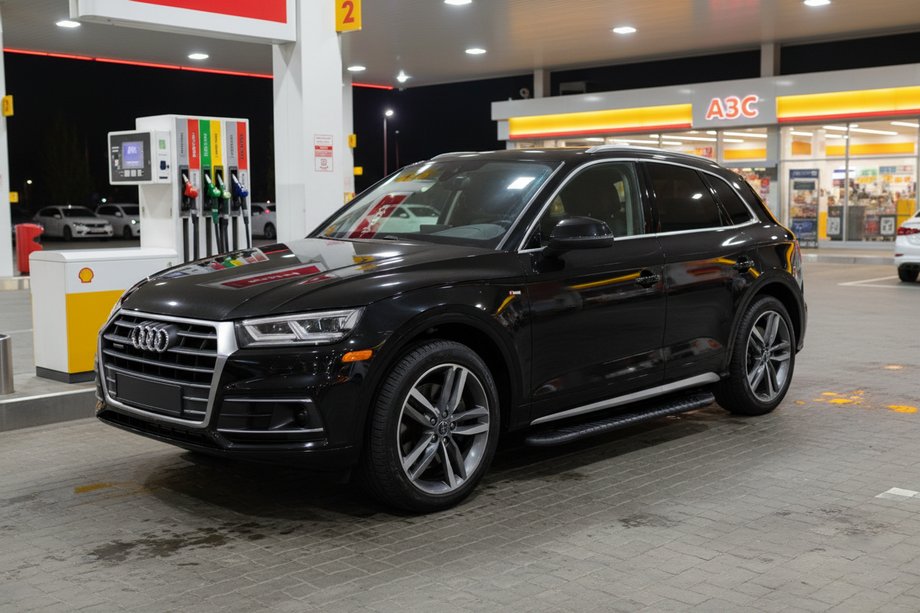 Audi Q5 2017-2025 гг. Боковые пороги Bosphorus Black (2 шт., алюминий) Image
