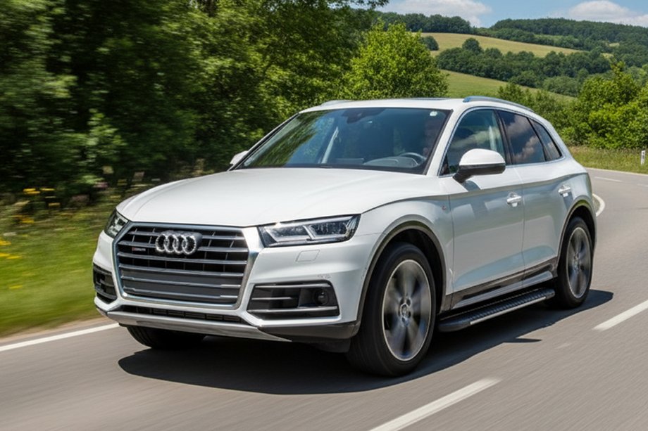 Audi Q5 2017-2025 гг. Боковые пороги Bosphorus Grey (2 шт., алюминий) Image