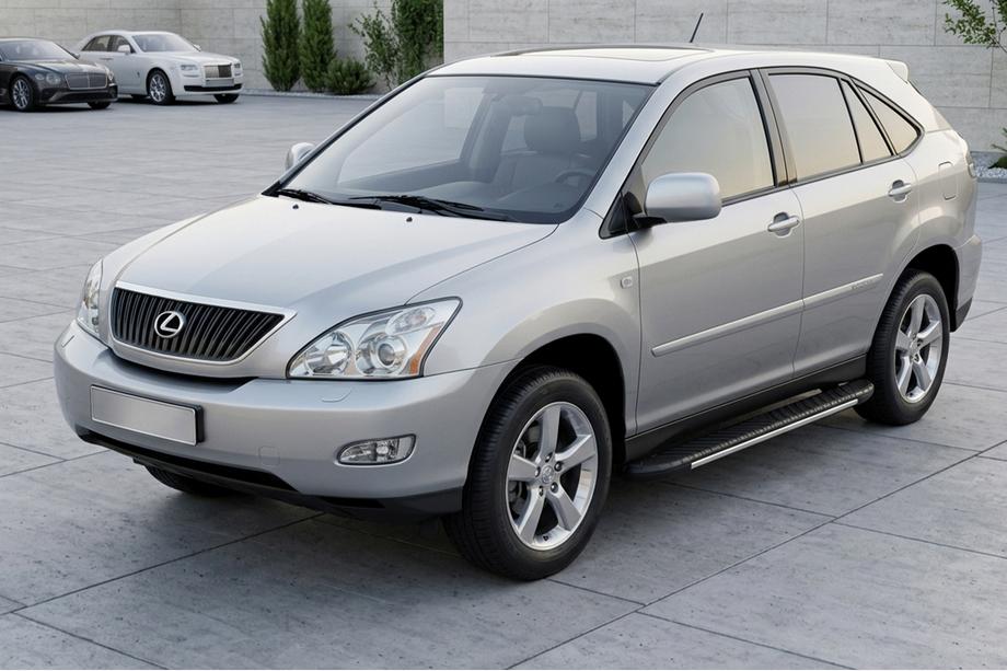 Lexus RX 2003-2009 гг. Боковые пороги Bosphorus Grey (2 шт., алюминий) Image