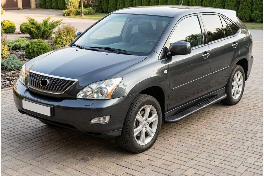 Lexus RX 2003-2009 гг. Боковые пороги Bosphorus Black (2 шт., алюминий) Image