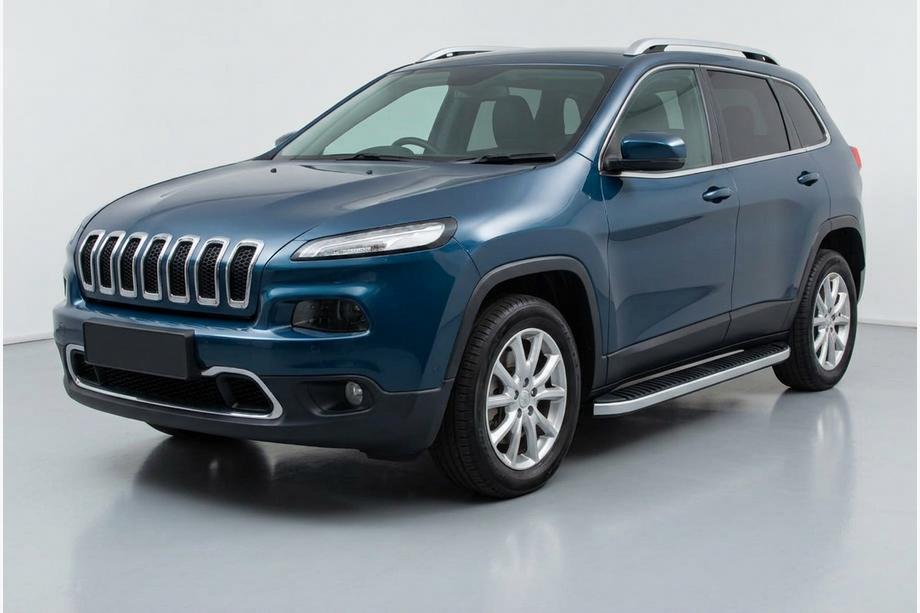 Jeep Cherokee KL 2013- гг. Боковые Подножки Tayga Grey (2 шт., Алюминий) Image