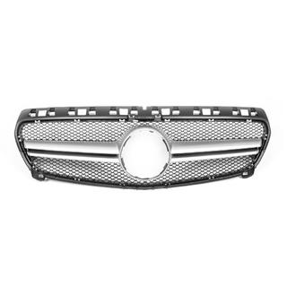 Передняя решетка радиатора AMG Silver (2012-2015) Mercedes A-сlass W176 2012-2018 гг. фото 2