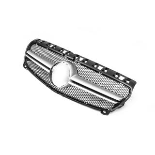 Передняя решетка радиатора AMG Silver (2012-2015) Mercedes A-сlass W176 2012-2018 гг. фото 3