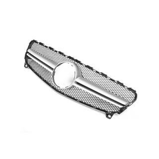 Передняя решетка радиатора AMG Silver (2015-2018) Mercedes A-сlass W176 2012-2018 гг. фото 3