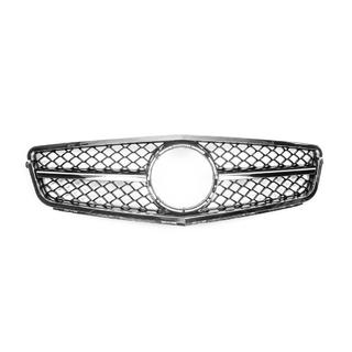 Передняя решетка AMG Silver Mercedes C-class W204 2007-2015 гг. фото 2